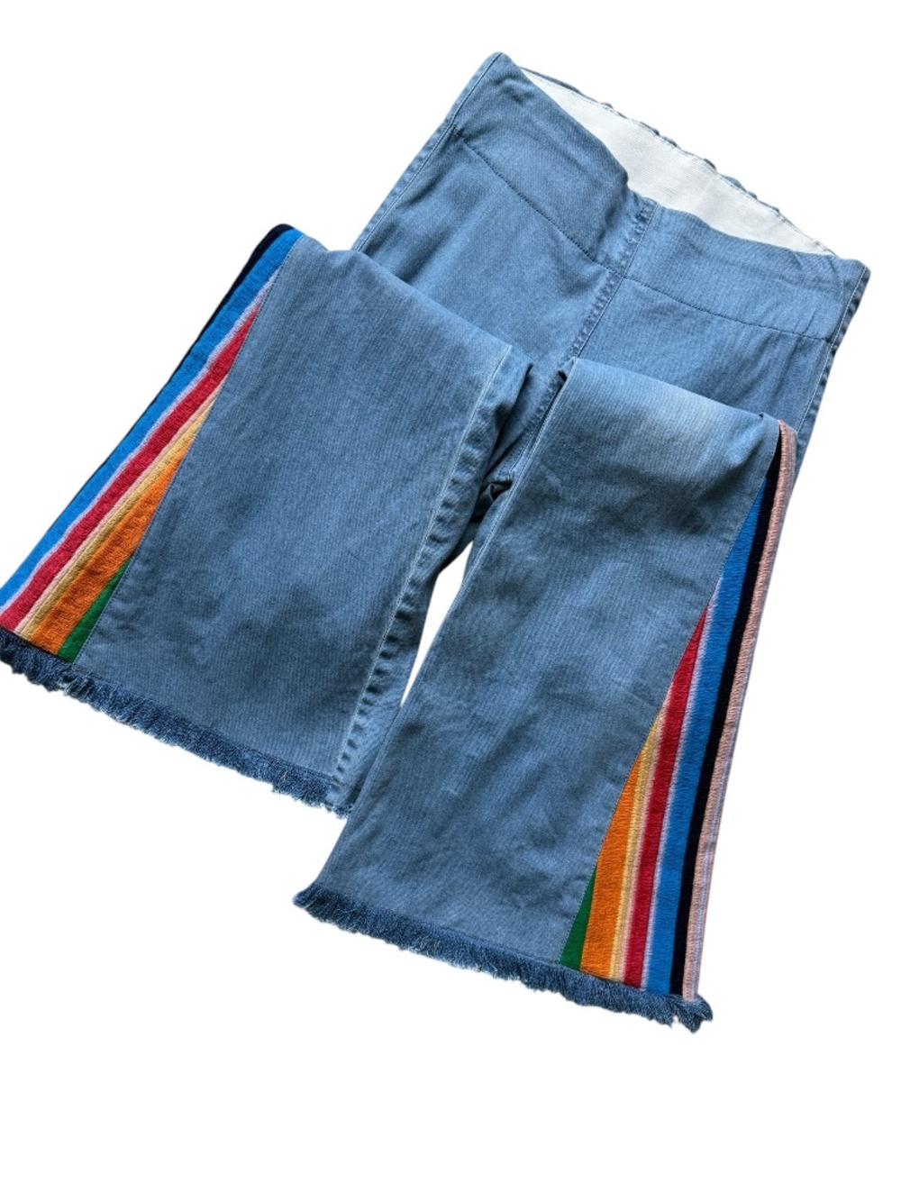 JUDITH MARCH Limited Edition Rainbow Bell Bottom Jeans, Size Large
